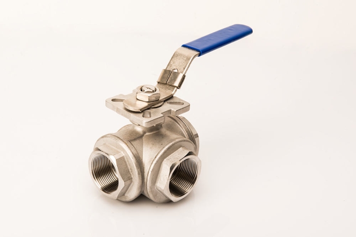 Top Flanged Three Way Stainless Steel Ball Valve